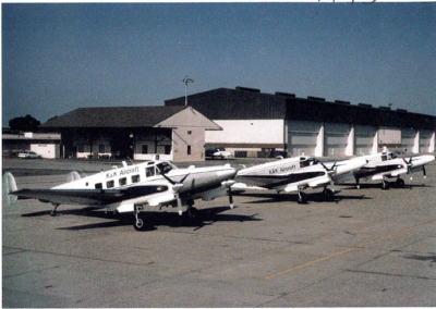 Beechcraft planes on runway