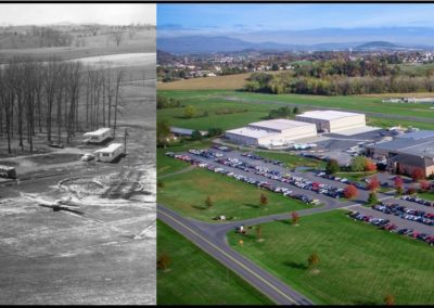 Comparison aerial photo of airport
