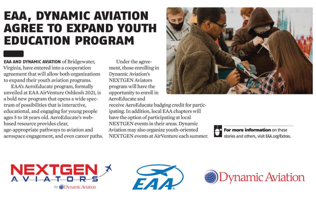 EAA, Dynamic Aviation Agree to Expand Youth Education Program